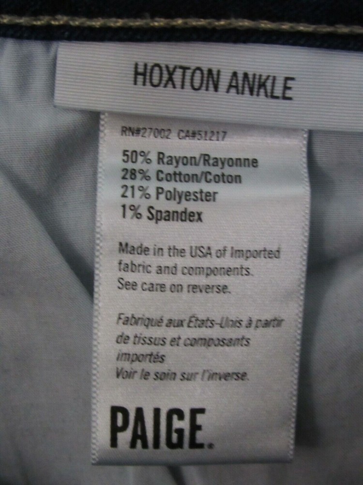 Paige Women Jeans Size 27 Blue Hoxton Ankle Mid Rise Faded Original Denim - Picture 4 of 4